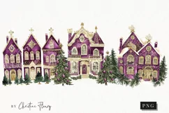 Purple Vintage Victorian House | Vintage PNG Product Image 1