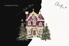 Purple Vintage Victorian House | Vintage PNG Product Image 2