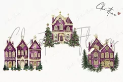 Purple Vintage Victorian House | Vintage PNG Product Image 3