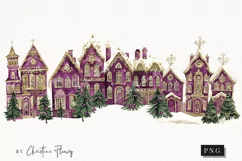 Purple Vintage Victorian House | Vintage PNG Product Image 1