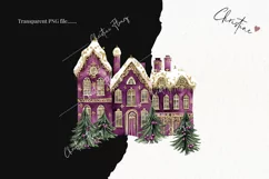Purple Vintage Victorian House | Vintage PNG Product Image 2