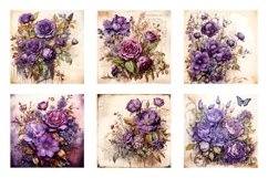 Purple Vintage Rose Paper Backgrounds