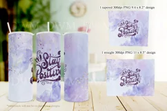 Stay Positive - Purple Watercolor 20oz Tumbler Sublimation Product Image 2