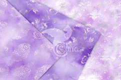 Purple and Silver Watercolor Damask Digital Paper Product Image 2