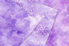 Purple and Silver Watercolor Damask Digital Paper Product Image 3