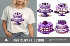 Watercolor Purple Cakes Clipart Product Image 1
