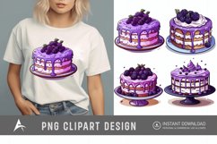 Watercolor Purple Cakes Clipart Product Image 1