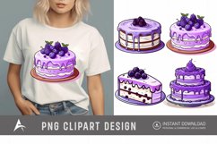 Watercolor Purple Cakes Clipart Product Image 1
