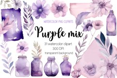 Purple Watercolor Clipart