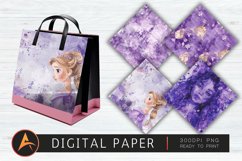 Purple Watercolor Princess Digital Paper Product Image 1