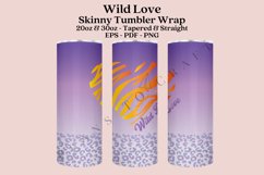 Purple WIld Love skinny tumbler sublimation design for 20oz and 30oz skinny tumbler sublimation wrap