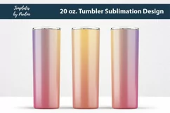 Purple Yellow Pink Ombre Seamless Sublimation Tumbler Design for 20 oz Skinny Tumble