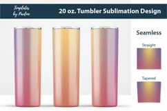 Purple Yellow Pink Ombre Seamless Sublimation Tumbler Wrap for 20 oz Skinny Tumble