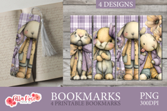 Purple Bunnies | Printable Bookmarks Product Image 1