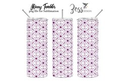 Purple flowers sublimation tumbler design