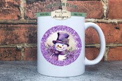 Rustic Purple Snowman Wind Spinner Sublimation Design Product Image 3