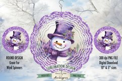 Rustic Purple Snowman Wind Spinner Sublimation Design Product Image 1