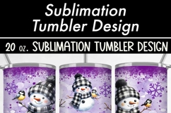 Plaid Snowman Purple Seamless 20 oz Sublimation Tumbler PNG Product Image 4