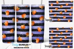Purple Black Glitter Pumpkin 20 oz Tumbler Sublimation PNG Product Image 1