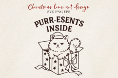 Christmas Line Art Bundle SVG | Holiday Animal Puns Product Image 9
