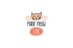 Purr Meow Love SVG Cut File Product Image 1
