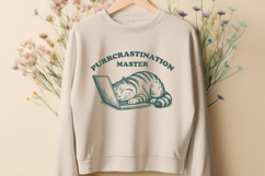 Purrcrastination Master Cat SVG PNG, Funny Lazy Cat Design Product Image 2