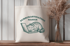 Purrcrastination Master Cat SVG PNG, Funny Lazy Cat Design Product Image 3