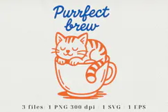 Retro Coffee Line Art Clipart, Funny Puns SVG | PNG | EPS Product Image 1