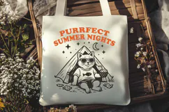 Purrfect Summer Nights Cat SVG Camping Cat PNG for Cricut Product Image 2