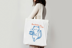 Cat &amp; Coffee Doodle lineart Clipart SVG | PNG | EPS Product Image 2