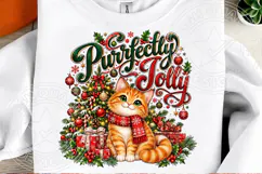 Purrrfectly Jolly Cute Christmas Cat Holiday Design Product Image 1