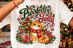 Purrrfectly Jolly Cute Christmas Cat Holiday Design Product Image 3