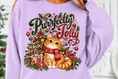 Purrrfectly Jolly Cute Christmas Cat Holiday Design Product Image 5