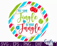 Colorful Christmas Svg Round Sign, Jingle In That Jangle Product Image 2