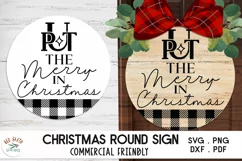Put the merry in Christmas svg, Christmas round sign porch Product Image 1