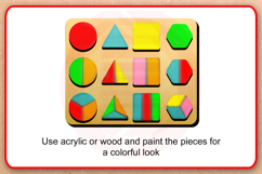 Laser cut SVG Montessori Geometric shapes puzzle template Product Image 5