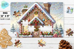 Gingerbread house PNG | Kids Puzzles Sublimation Product Image 1