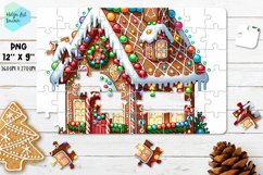 Gingerbread house PNG | Kids Puzzles Sublimation Product Image 1