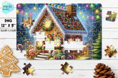 Gingerbread house PNG | Kids Puzzles Sublimation Product Image 1