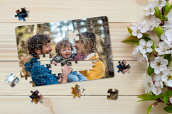 Jigsaw Puzzle Mockup Template on light spring background Product Image 2