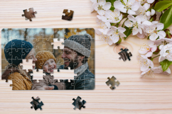 Jigsaw Puzzle Mockup Template on light spring background Product Image 3