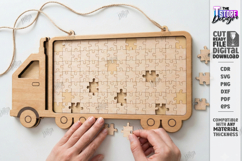 Puzzle Sample Laser Cut| Modern Puzzle |Family Activity SVG Product Image 1