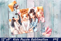 Girlfriends, party Puzzle Design. Girl puzzle sublimation Product Image 1