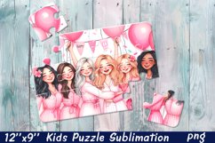 Girlfriends, party Puzzle Design. Girl puzzle sublimation Product Image 1