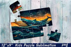 Big whale in the sea| Summer Flower Sublimation Puzzle Product Image 1