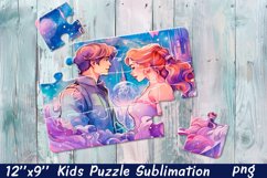 Girl Puzzle Design. Young woman Puzzle Sublimation Product Image 1