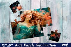 Girl Puzzle Design. Young woman Puzzle Sublimation Product Image 1