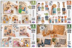 Puzzles Mega Bundle Laser Cut | Kids Laser | Montessori SVG Product Image 3