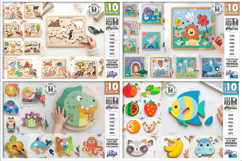 Puzzles Mega Bundle Laser Cut | Kids Laser | Montessori SVG Product Image 4