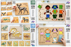 Puzzles Mega Bundle Laser Cut | Kids Laser | Montessori SVG Product Image 9